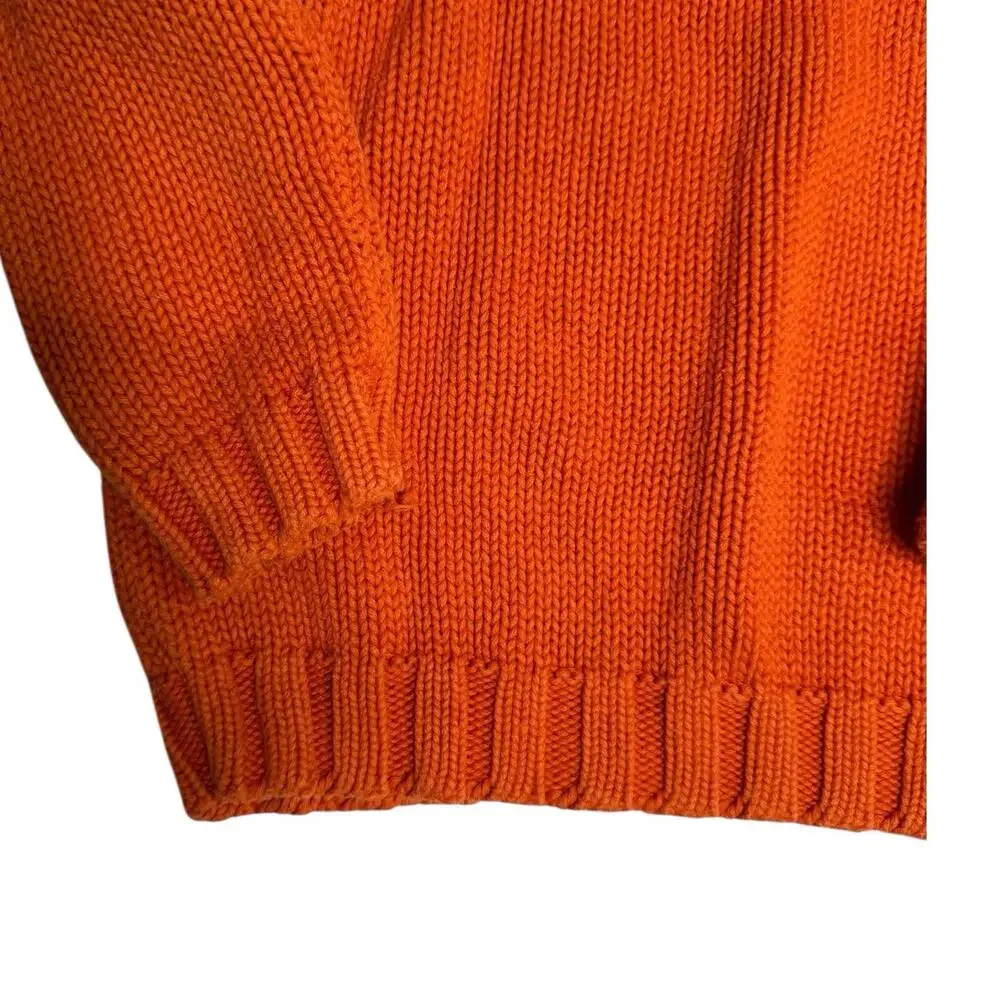 Osh Kosh B'gosh Fair Isle Sweater Boys Sz 4T Orange White 1/4 Zip Neck VGC